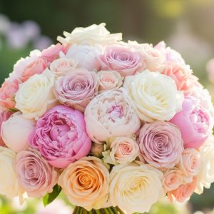 rose and peony bouquet